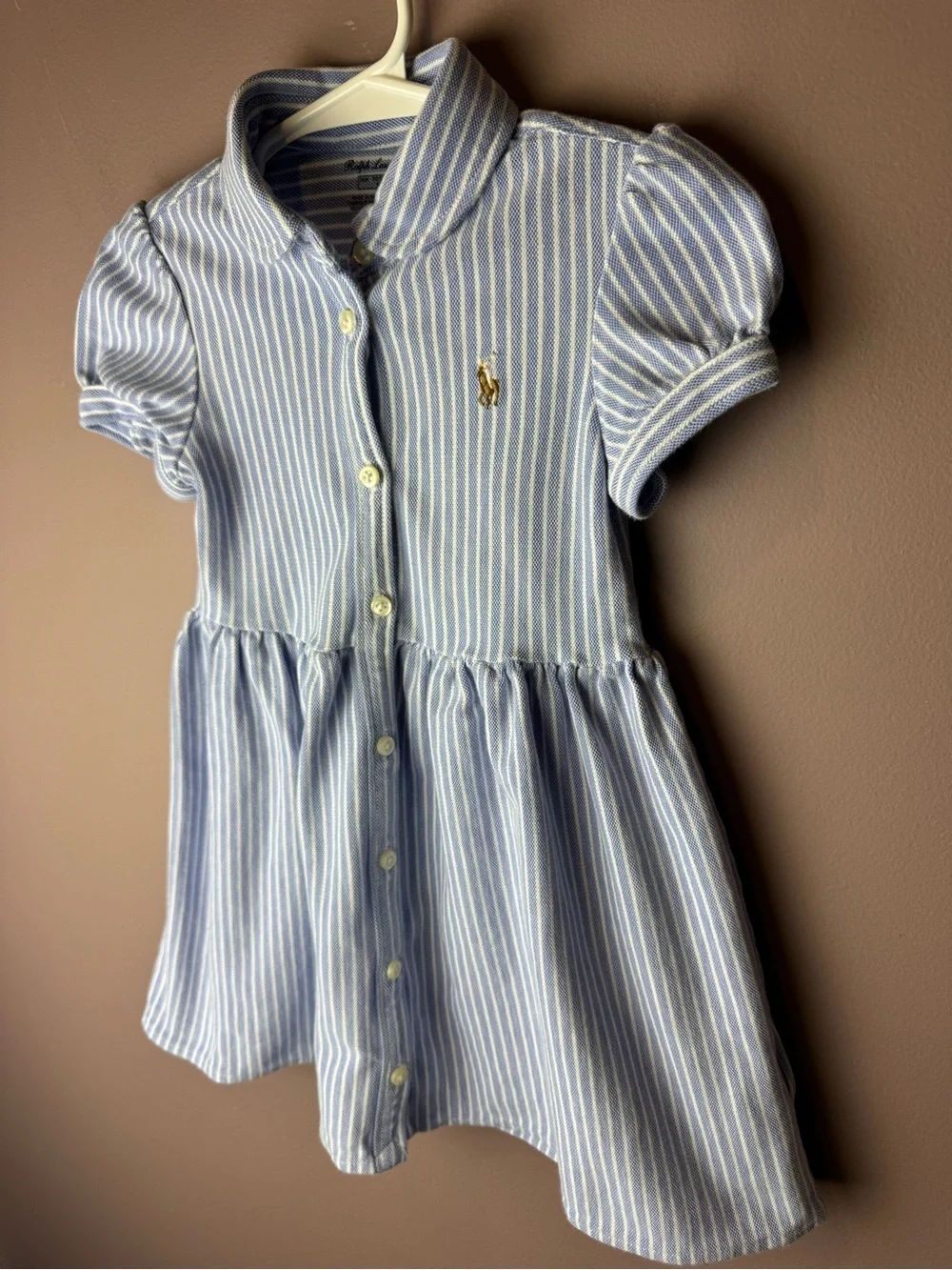 Ralph Lauren Blue White Stripe Dress 24M
